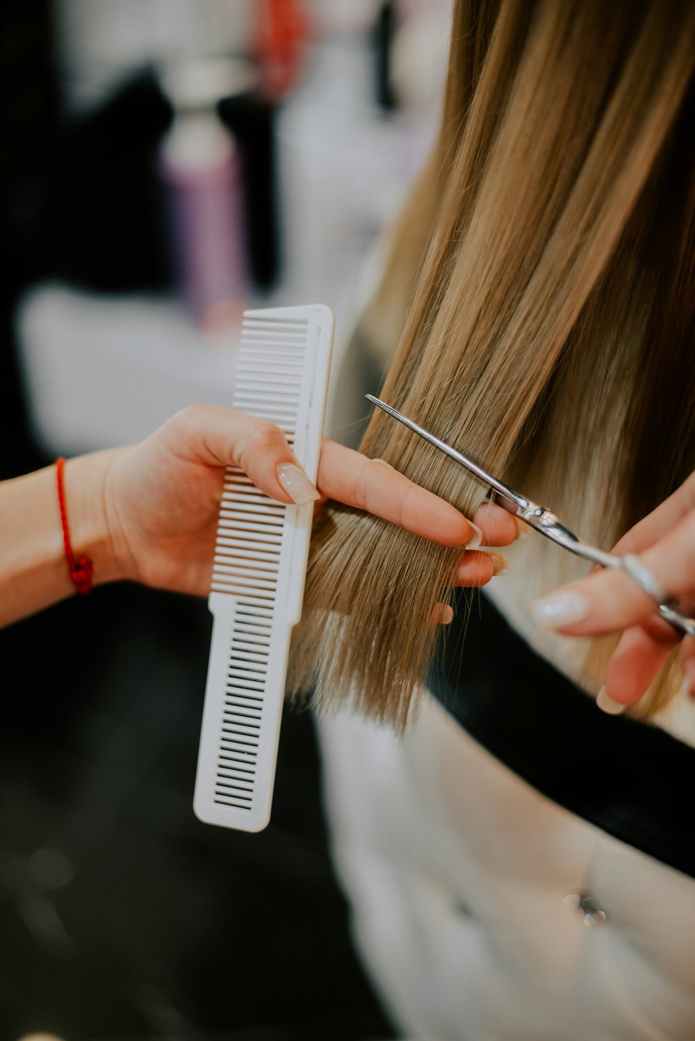 Precision cut Aveda salon